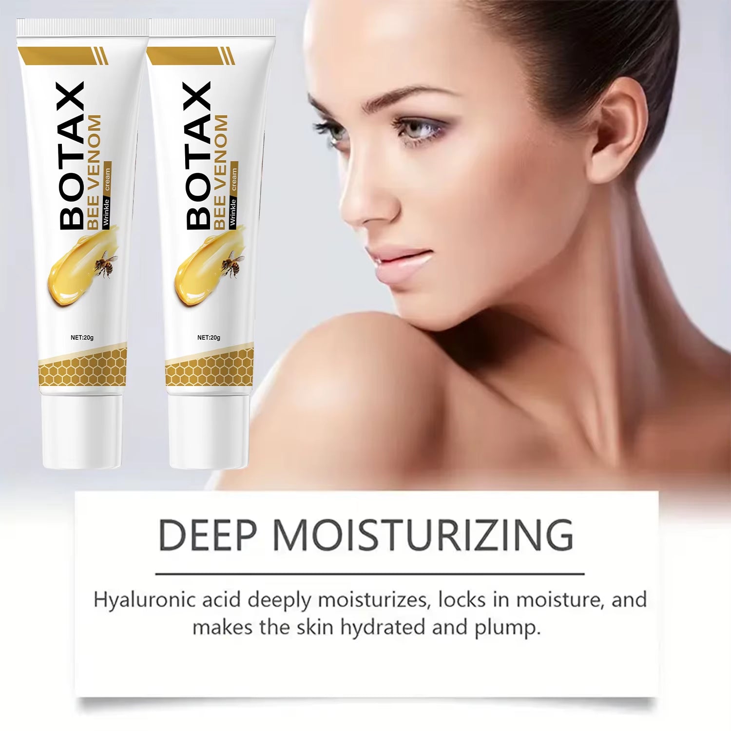Botax Bee Venom Eye Cream, Light Texture, Moisturizes & Protects Skin—Daily Use for Elastic, Smooth, Wrinkle-Reducing Results