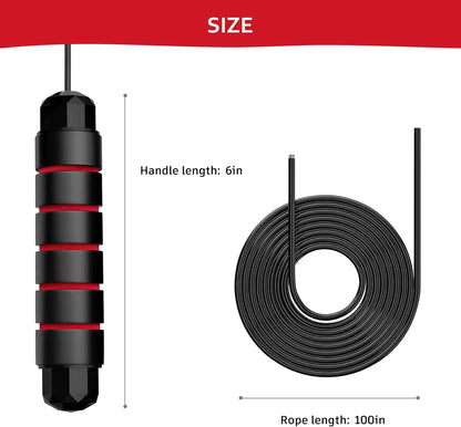 Pro Speed Adjustable Jump Rope - Tangle-Free Skipping Rope with Smooth Ball Bearing, Ergonomic Handles for All Ages - Perfect for Home, School & Gym Workouts