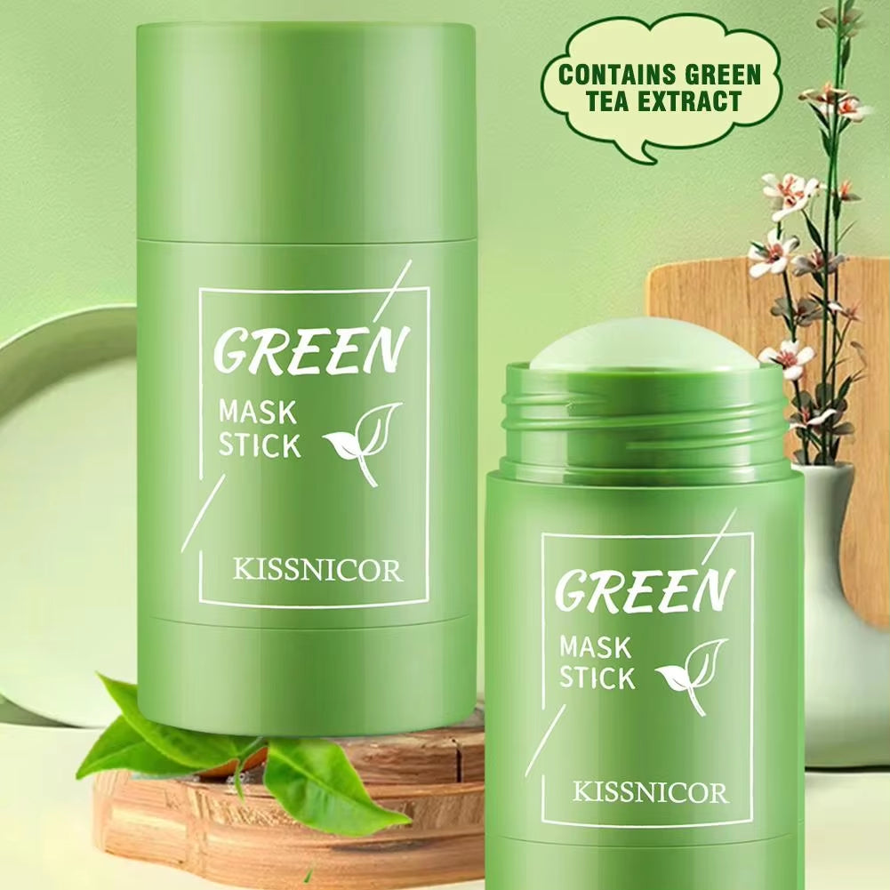 Green Tea Cleansing Stick Mask - Deep Clean Pores & Remove Blackheads, Moisturizing Facial Treatment, 40G