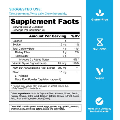 Zero Sugar Best Seller Trio: 3-in-1 Apple Cider Vinegar Gummies with Probiotics, Vitamin B12 & Ashwagandha - Vegan, Gluten-Free, Non-GMO!