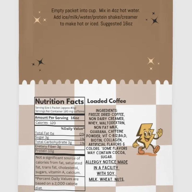 Protein-Packed Coffee Mix – 10G Protein & 180mg Caffeine | Single 16oz Packet | Enjoy Hot or Cold!