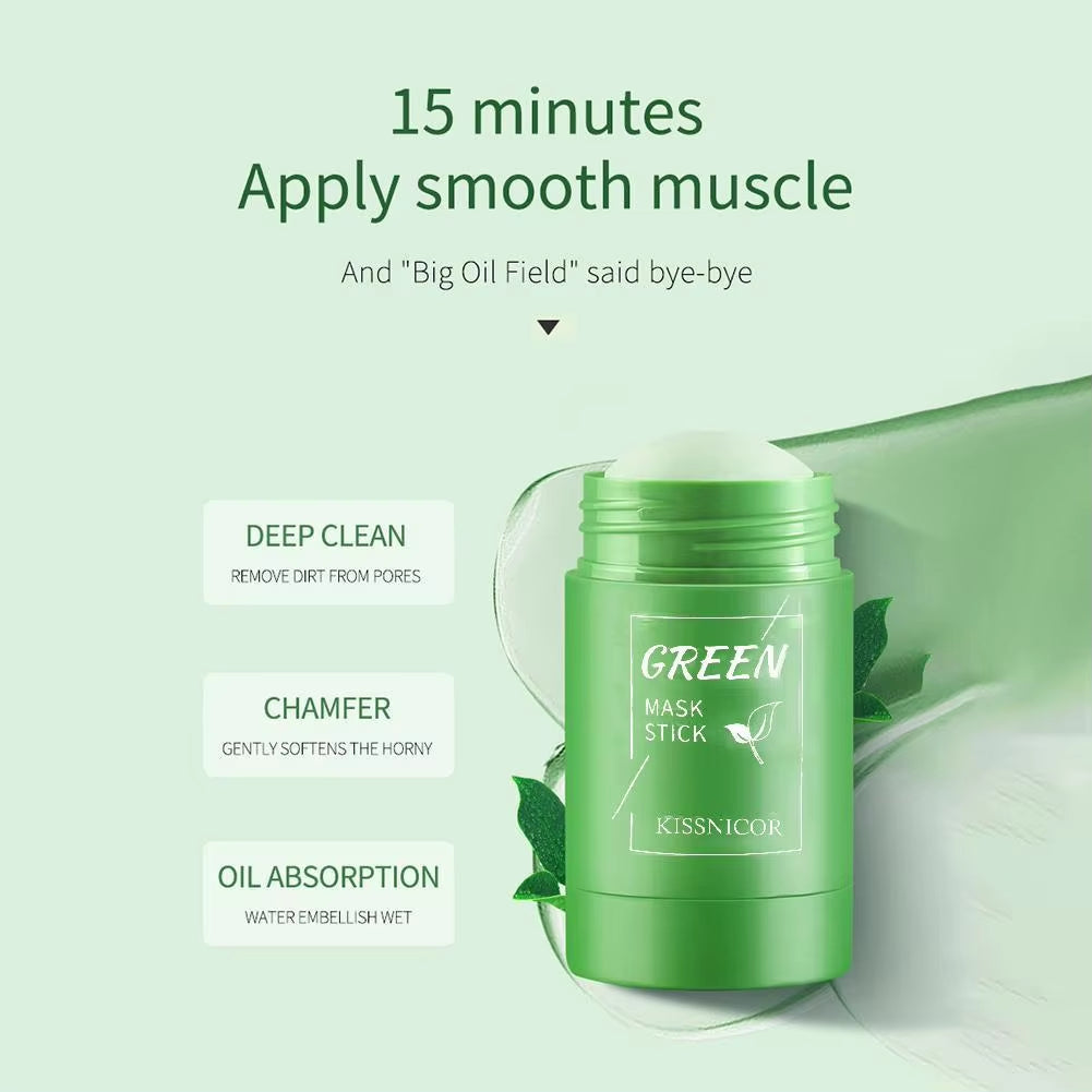 Green Tea Cleansing Stick Mask - Deep Clean Pores & Remove Blackheads, Moisturizing Facial Treatment, 40G