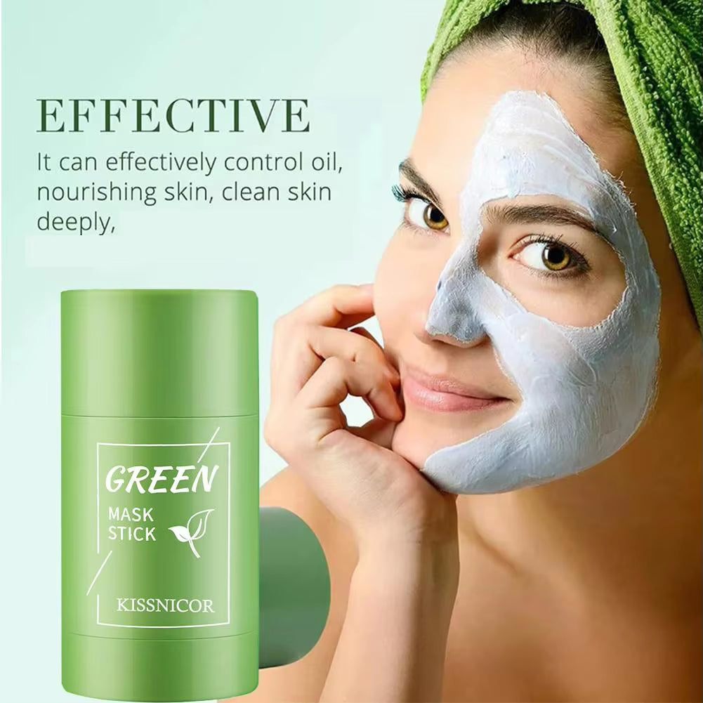 Green Tea Cleansing Stick Mask - Deep Clean Pores & Remove Blackheads, Moisturizing Facial Treatment, 40G